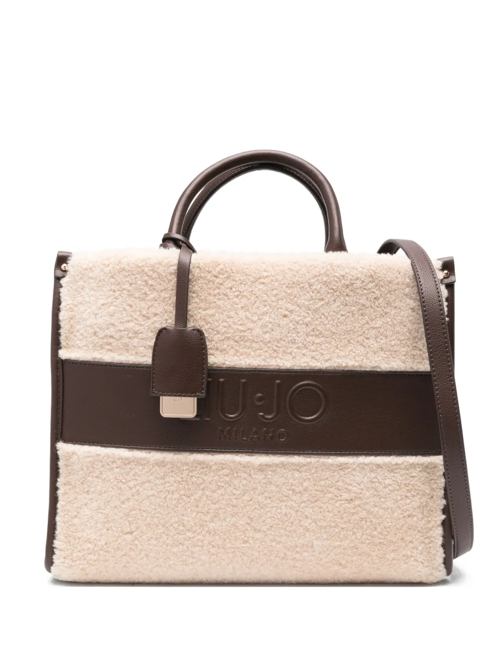 LIU JO shearling-effect tote bag | Neutrals | Image 1