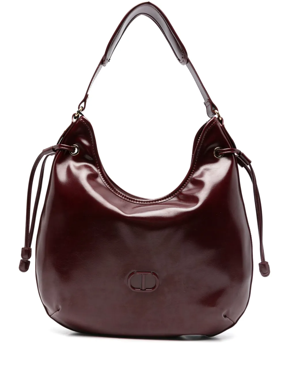 TWINSET Glossy drawstring-detail tote bag | Red | Image 1