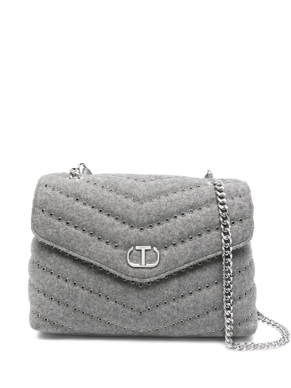 TWINSET quilted studded crossbody bag | Grey | Image 1