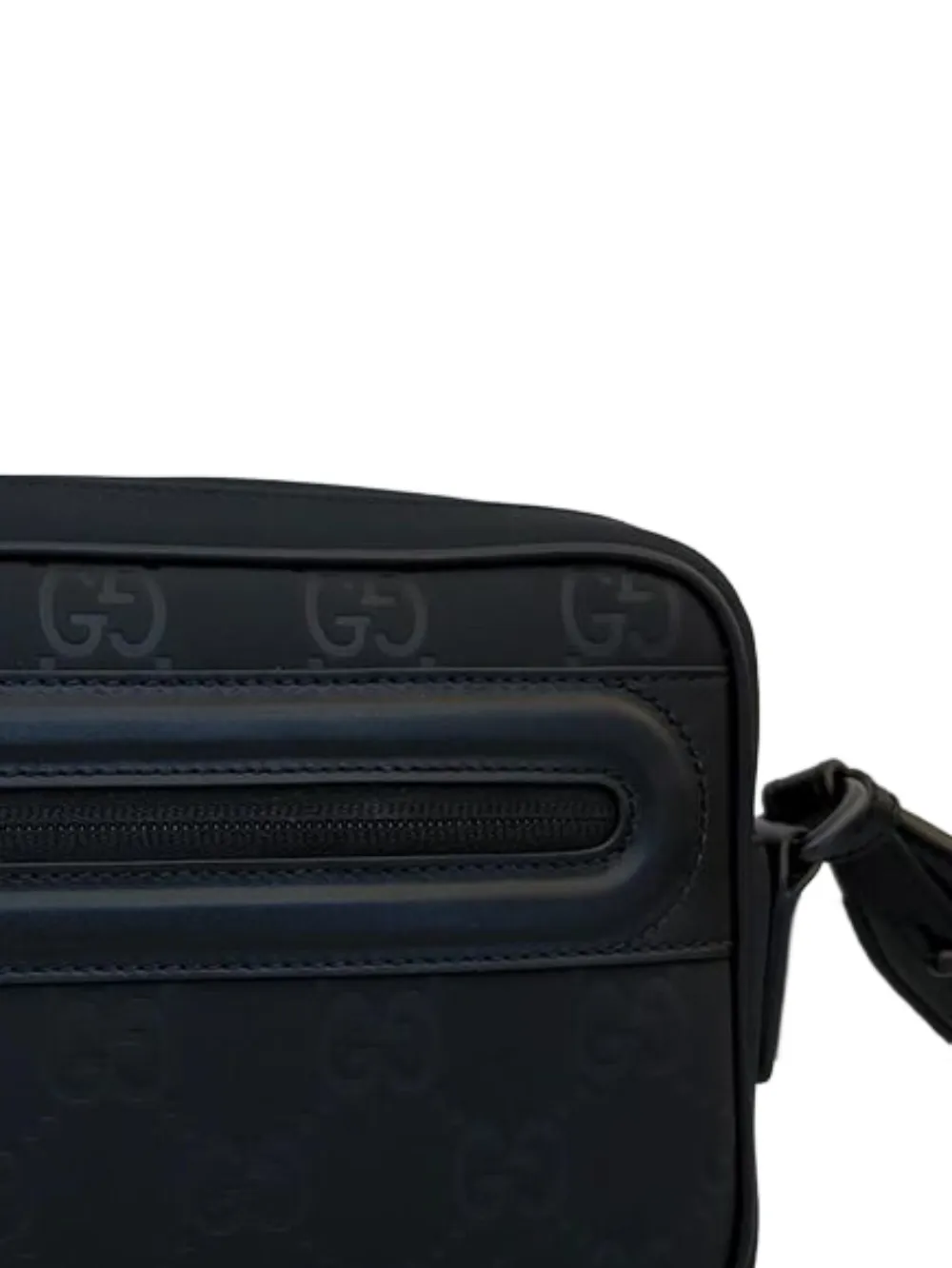 Gucci Messengertas met monogram-reli&euml;f - Blauw