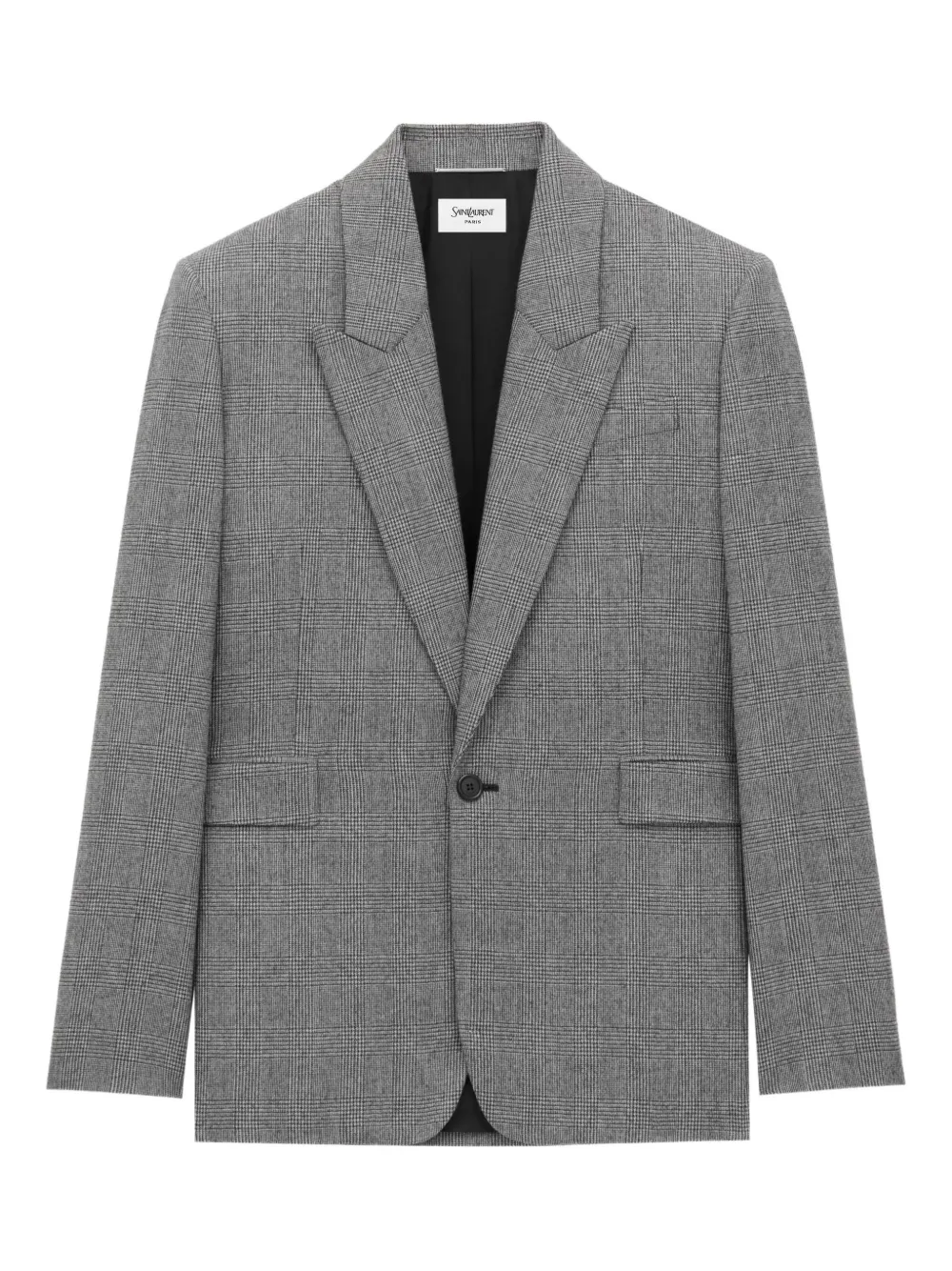 Saint Laurent checked single-breasted blazer | Grey | Image 1