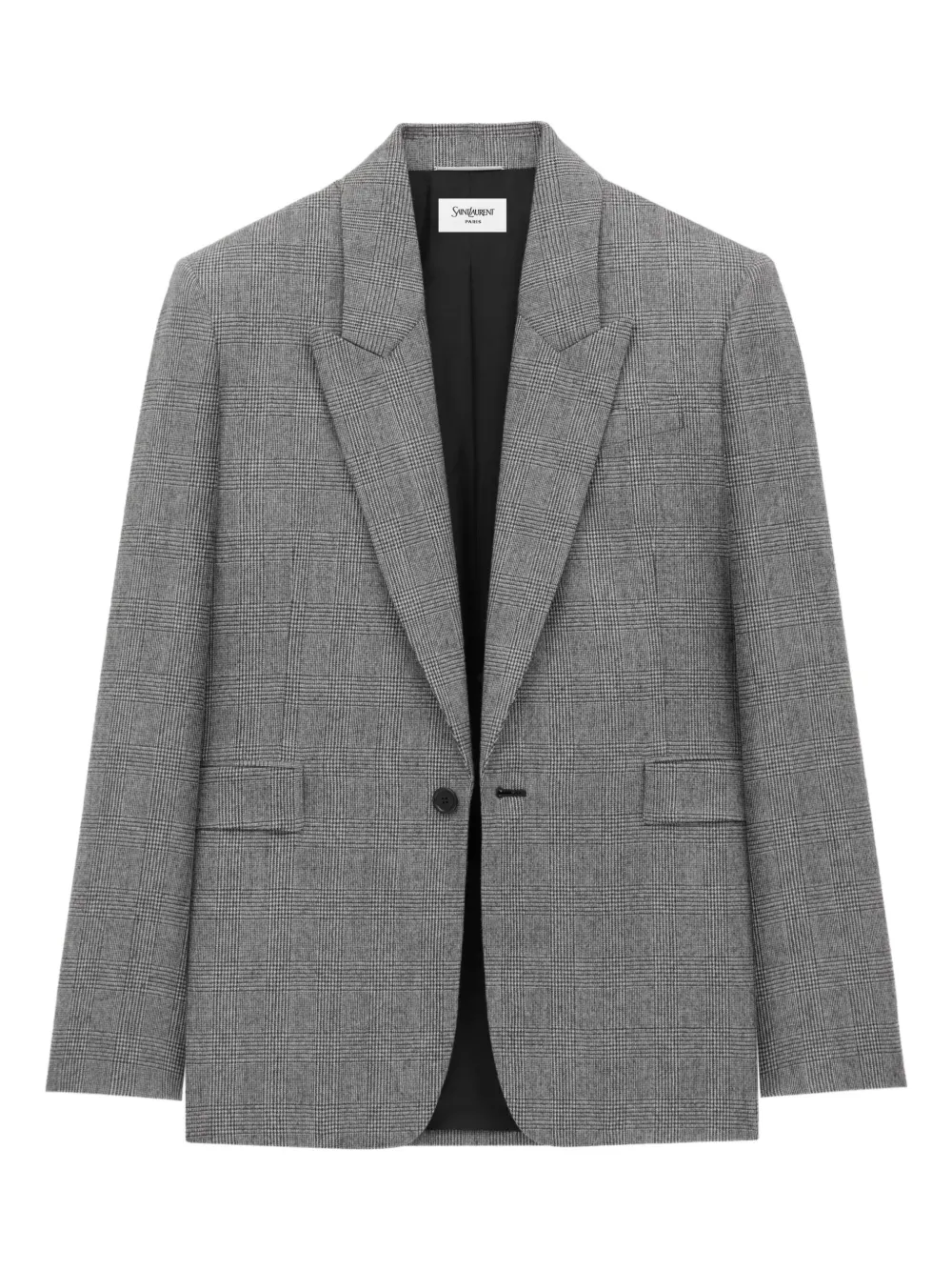 Saint Laurent チェック シングルジャケット | グレー | FARFETCH JP