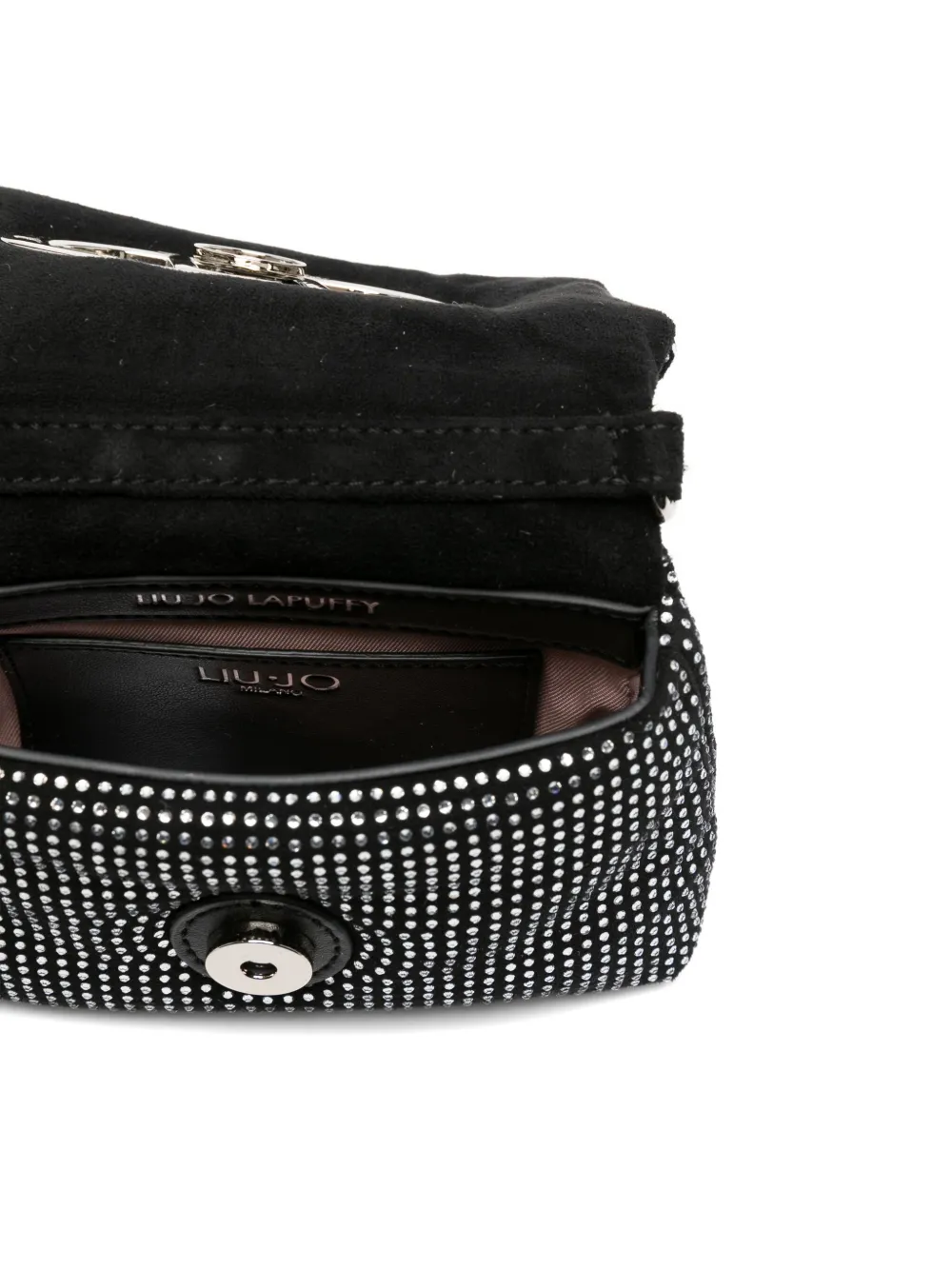 Liu •jo Crystal-embellished Cross Body Bag In Black