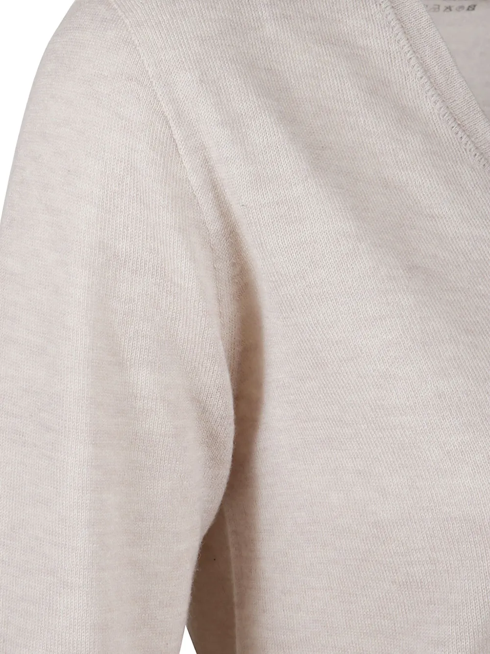 Majestic Filatures Top met V-hals Beige