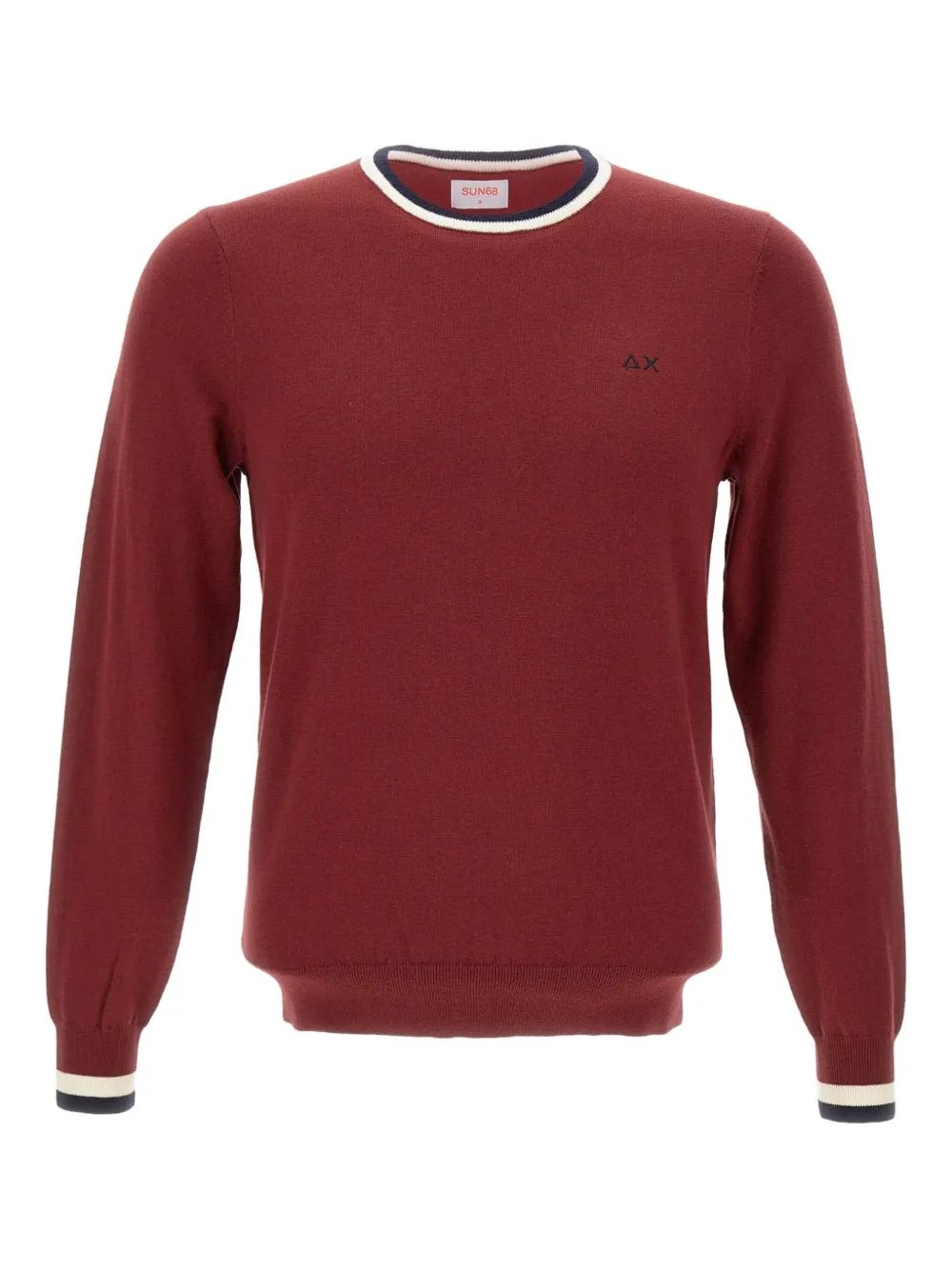 Sun68 tipped crew-neck sweater | Red | Image 1