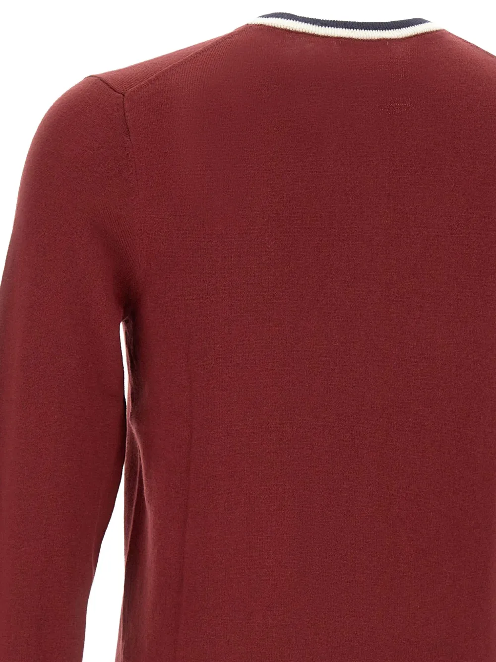 Sun 68 Tipped Crew-neck Sweater In Burgundy