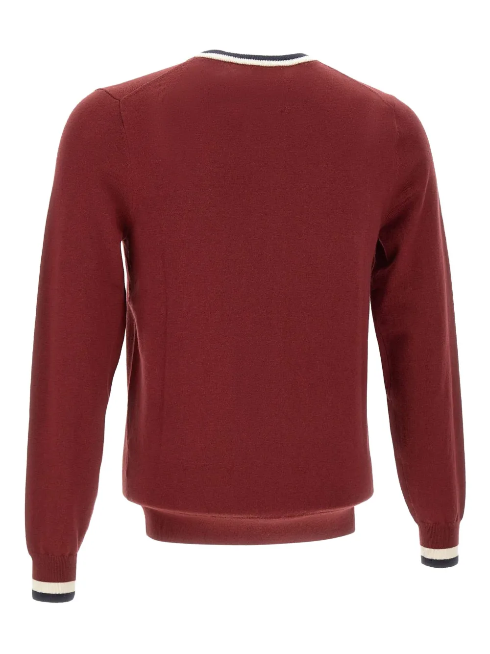 Sun 68 Tipped Crew-neck Sweater In Burgundy