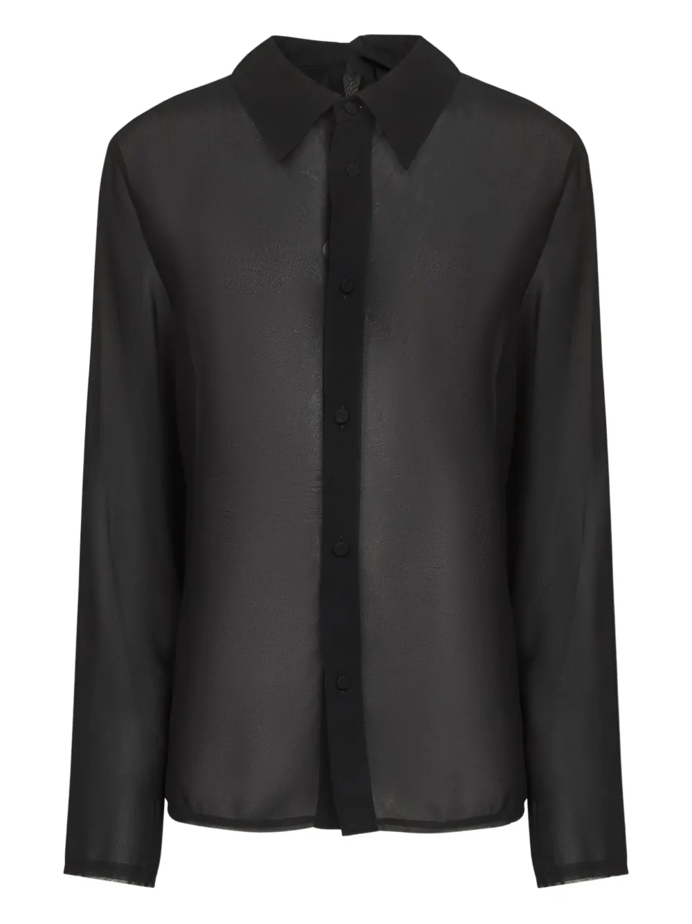 Mm6 Maison Margiela Asymmetric-collar Shirt In Black