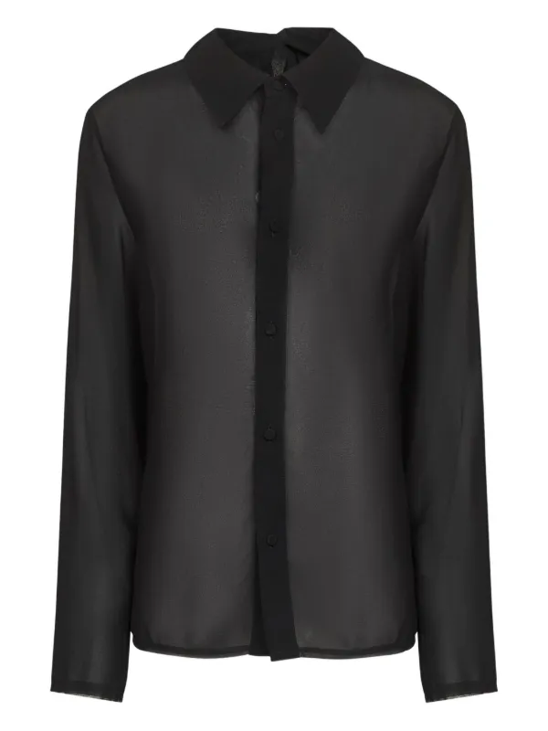 MM6 Maison Margiela Asymmetric-collar Shirt in Black