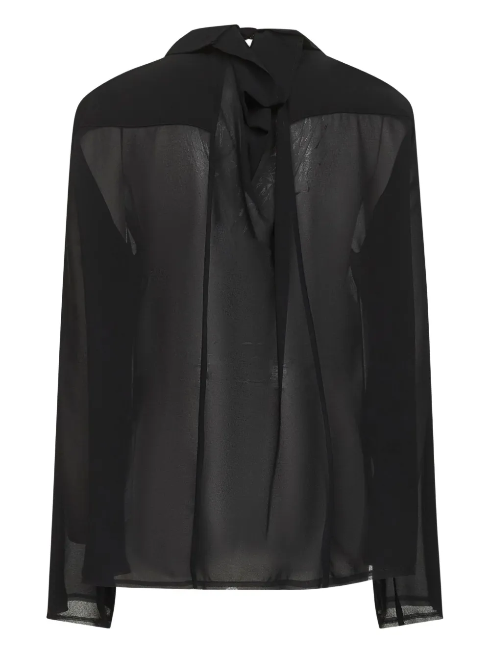 MM6 Maison Margiela asymmetric-collar shirt - Zwart
