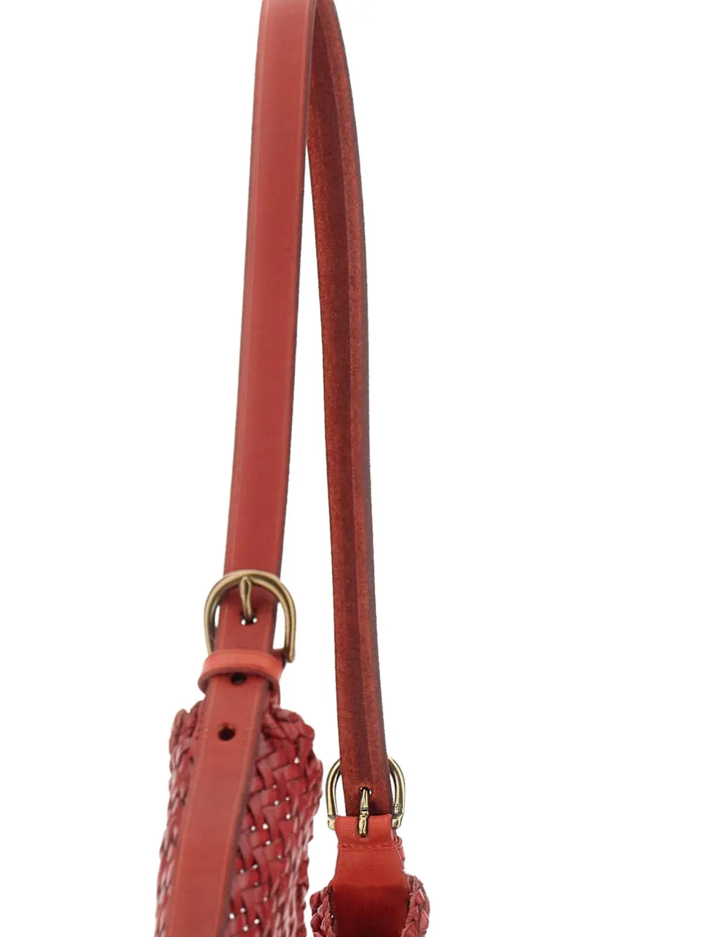 Dragon Diffusion Woven-leather Shoulder Bag In Red