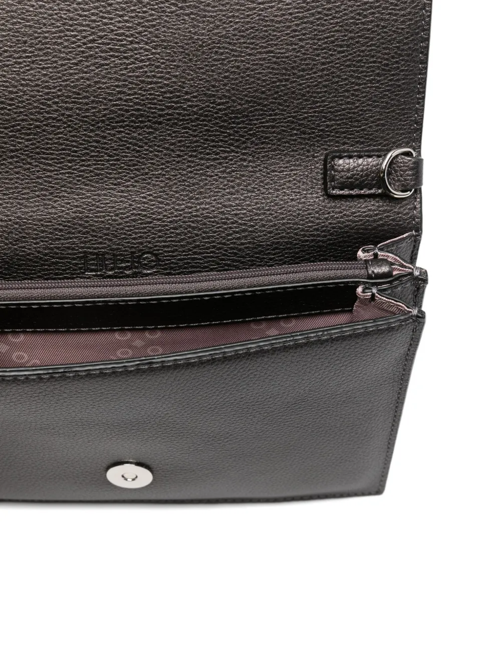 Liu •jo Logo Chain Clutch Bag In Gray