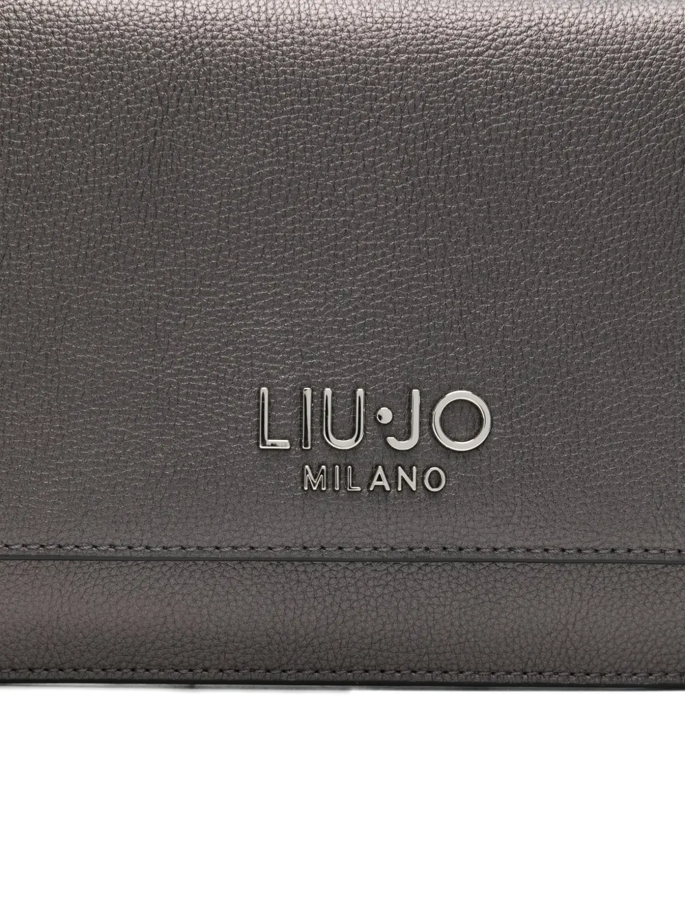 Liu •jo Logo Chain Clutch Bag In Gray
