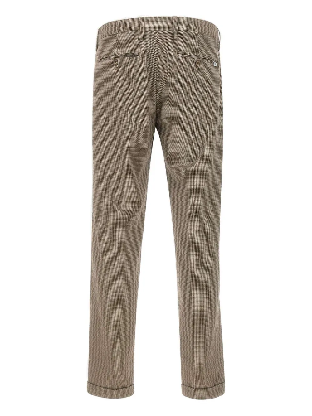 Re-hash Houndstooth Cuffed-hem Trousers In Neutral