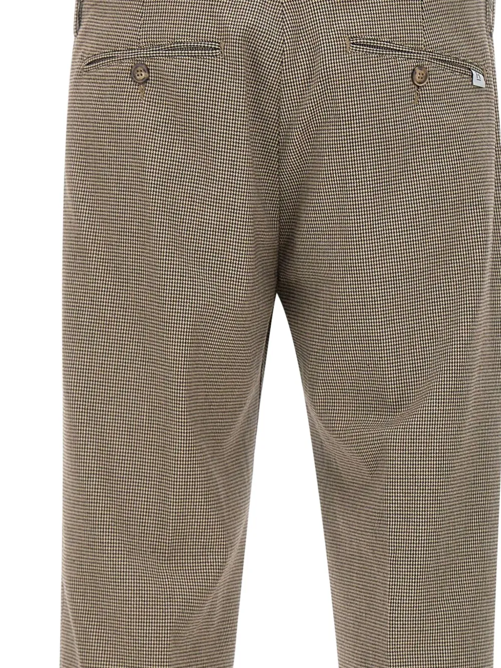 Re-hash Houndstooth Cuffed-hem Trousers In Neutral