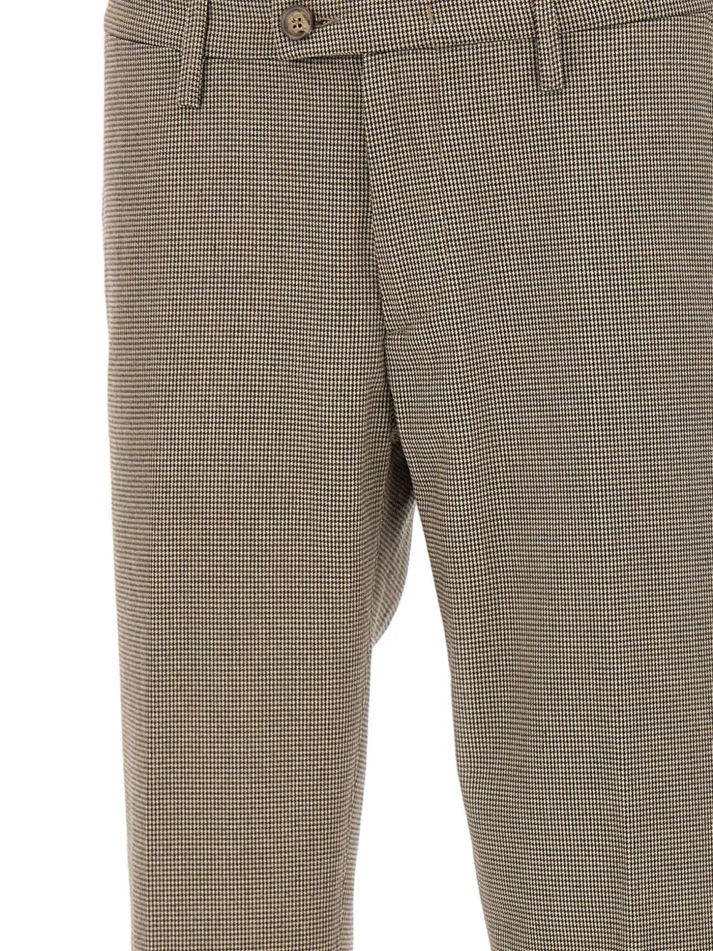 Re-hash Houndstooth Cuffed-hem Trousers In Neutral