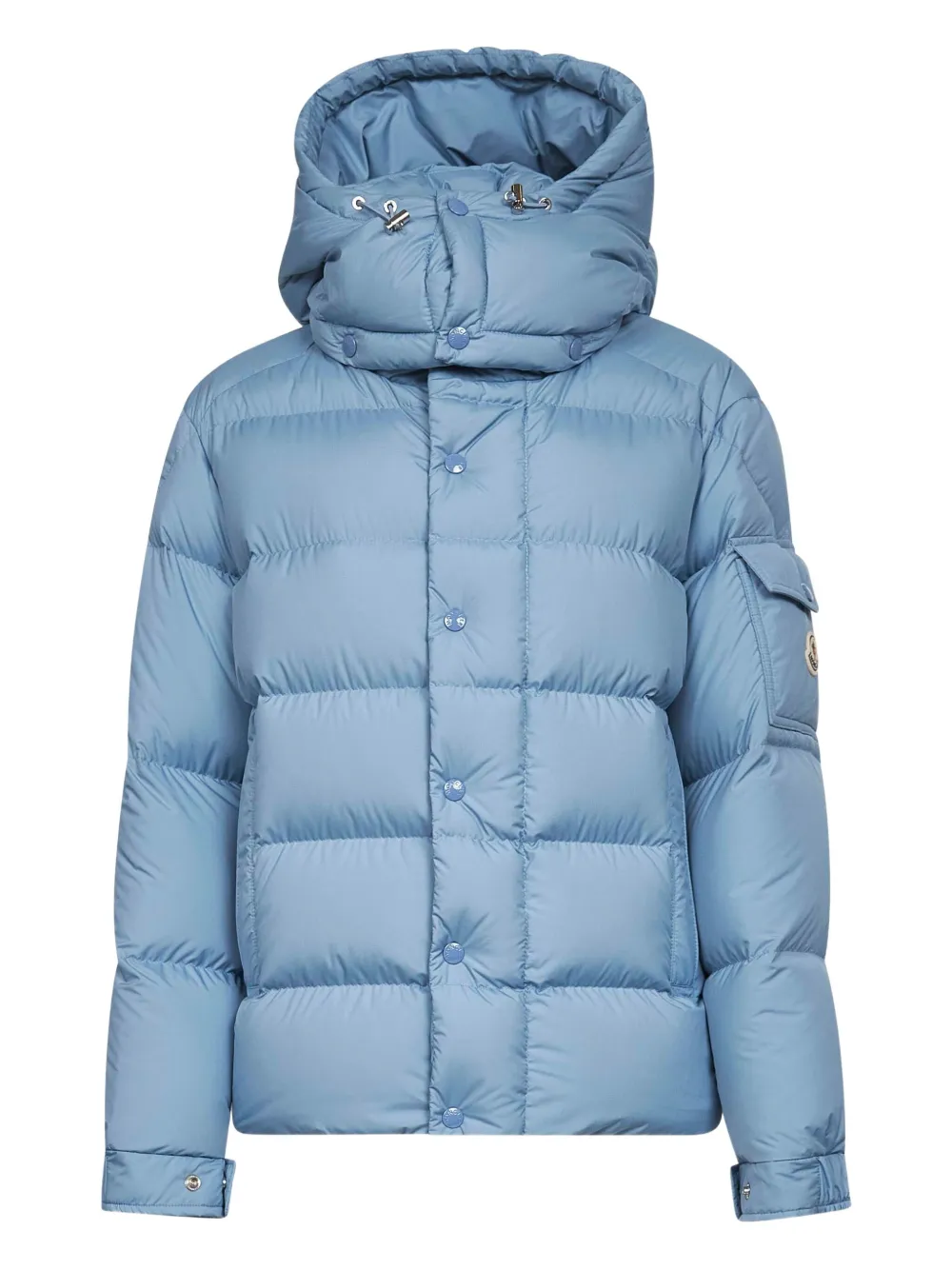 Moncler Hooded Puffer Jacket In Blue