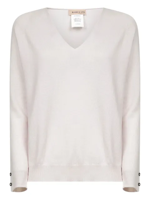 Blanca Vita V-neck raglan-sleeve jumper