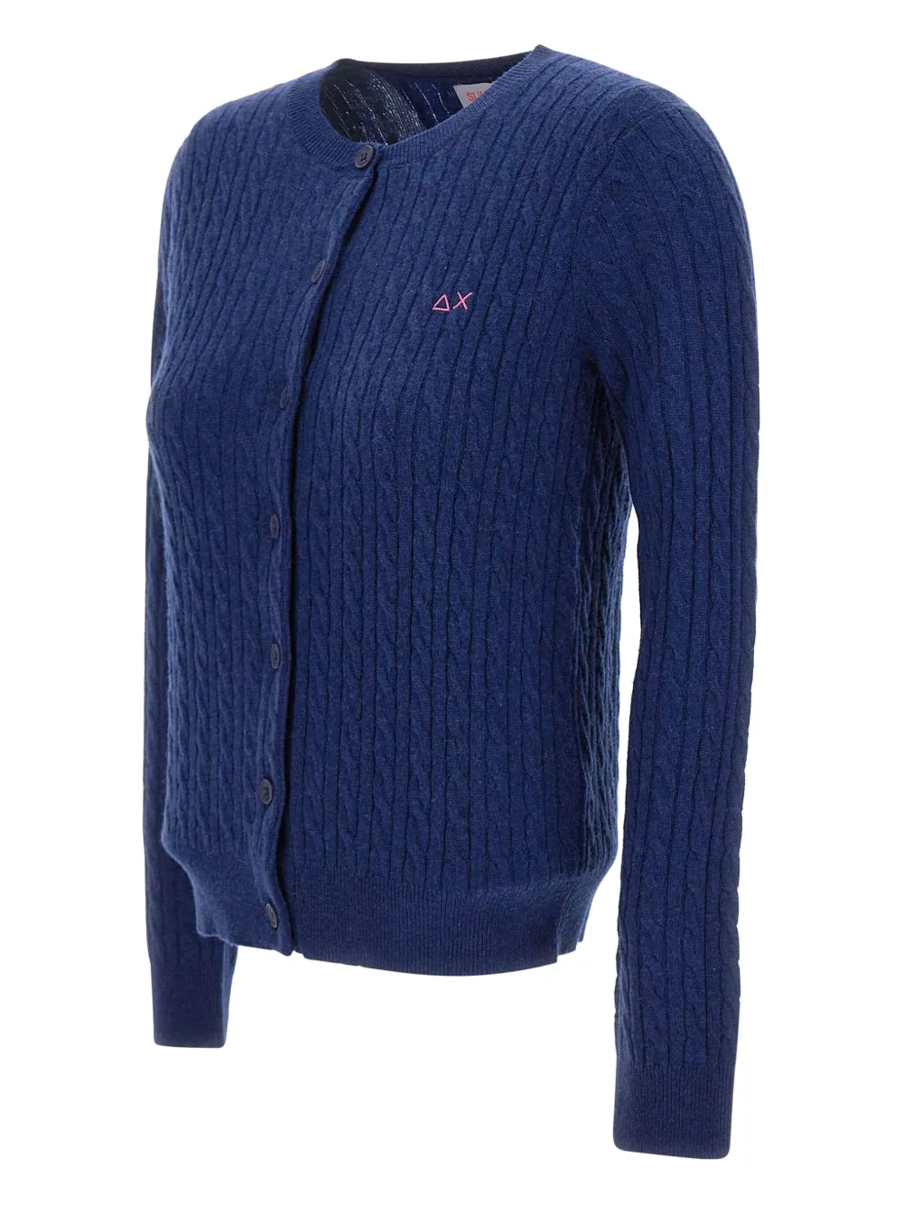 Sun68 Kabelgebreid vest Blauw