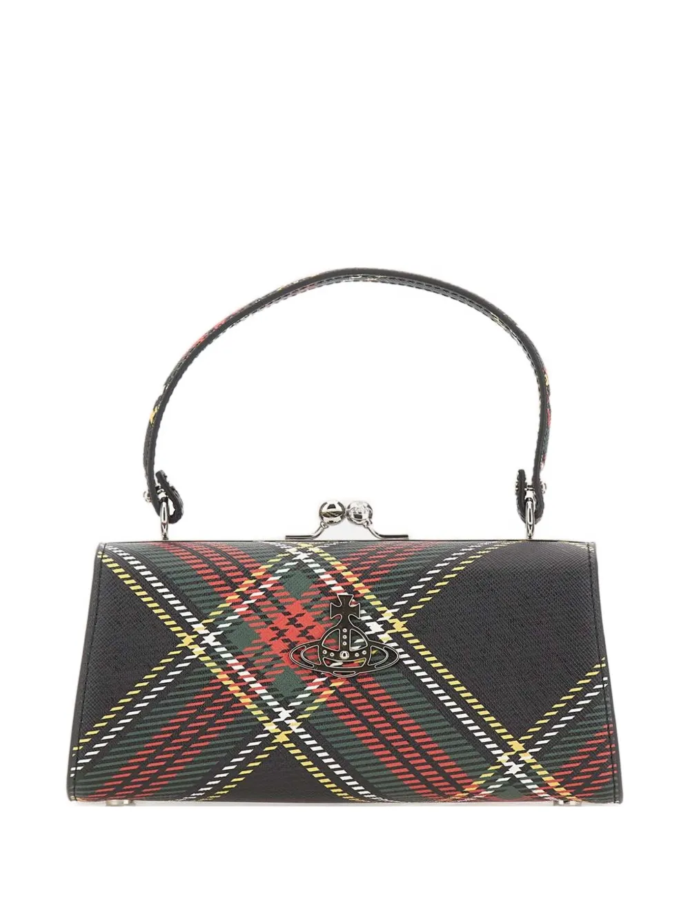 Vivienne Westwood Doll Plaid-pattern Top-handle Tote Bag In Black
