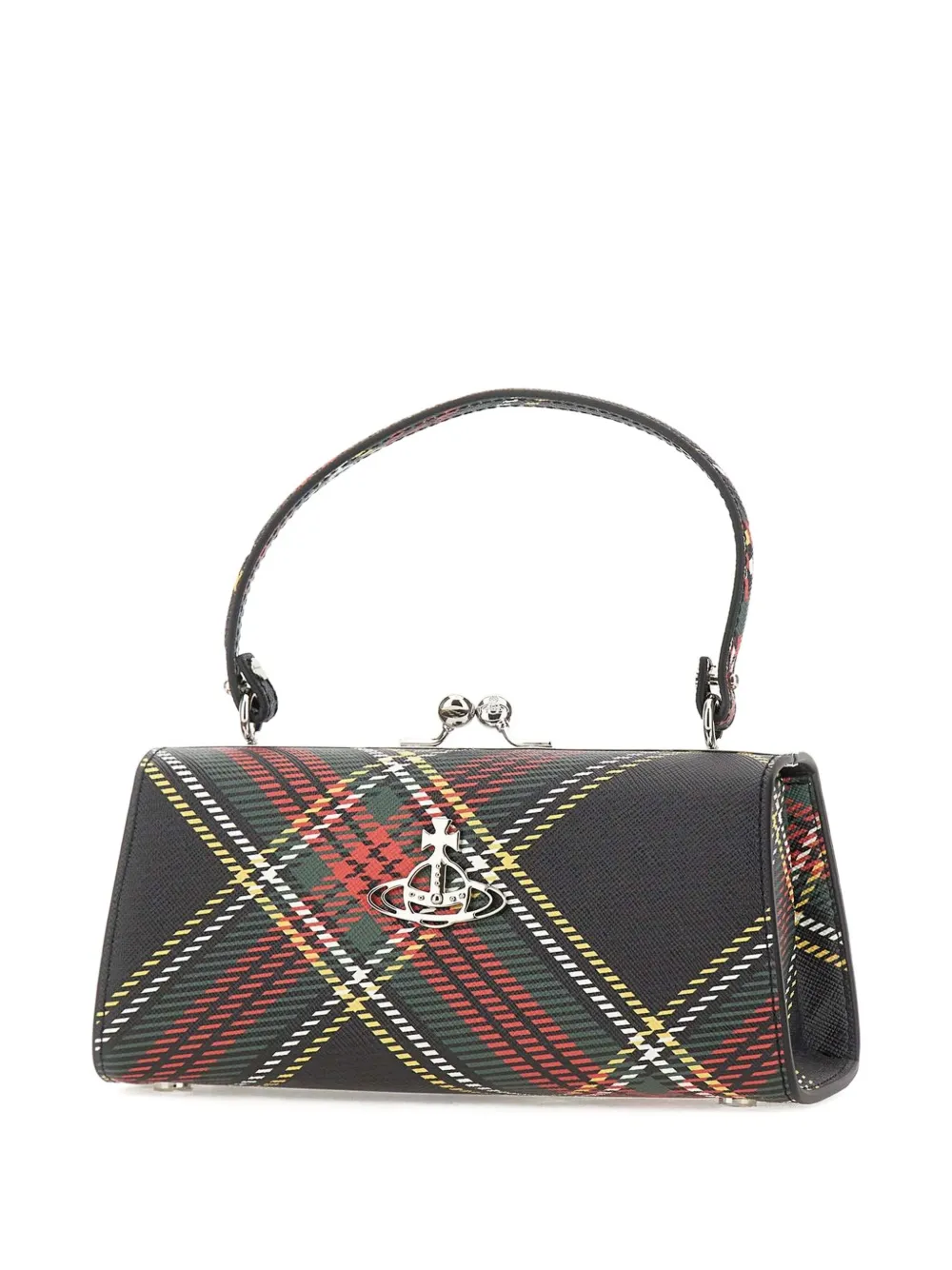 Vivienne Westwood Doll Plaid-pattern Top-handle Tote Bag In Black