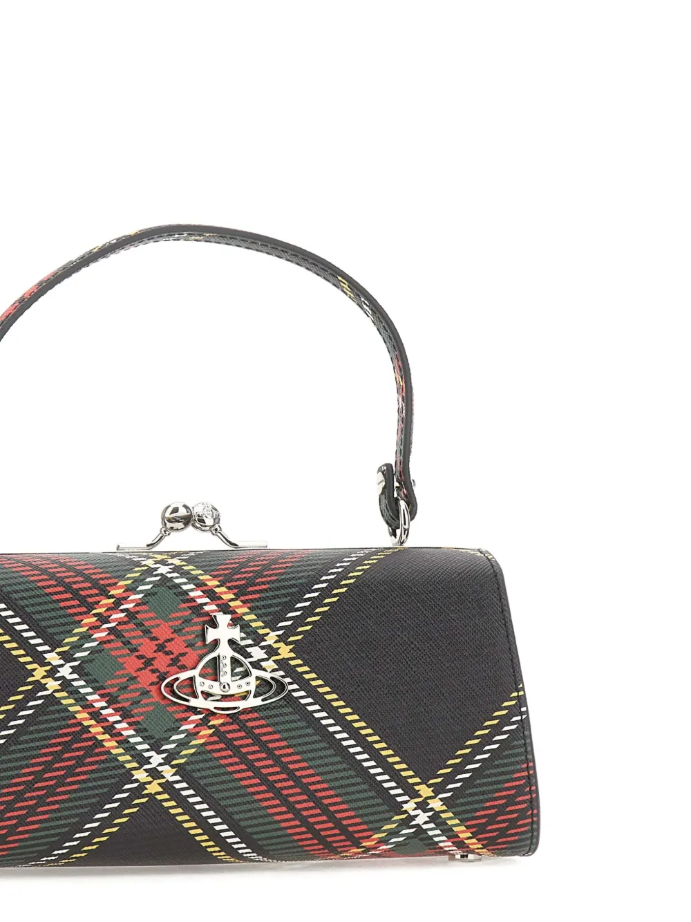 Vivienne Westwood Doll Plaid-pattern Top-handle Tote Bag In Black