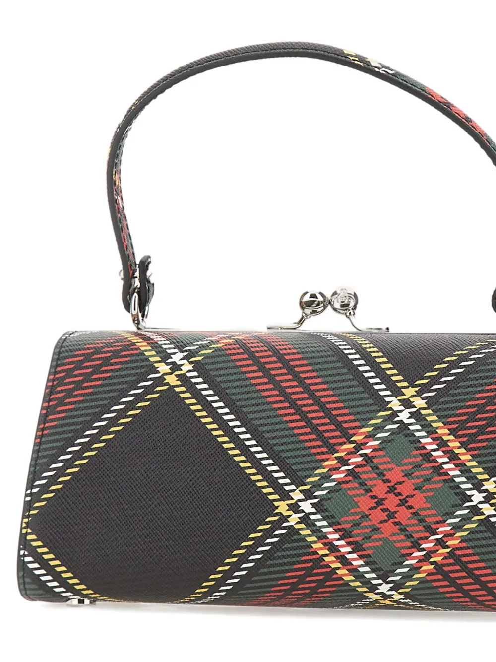 Vivienne Westwood Doll Plaid-pattern Top-handle Tote Bag In Black