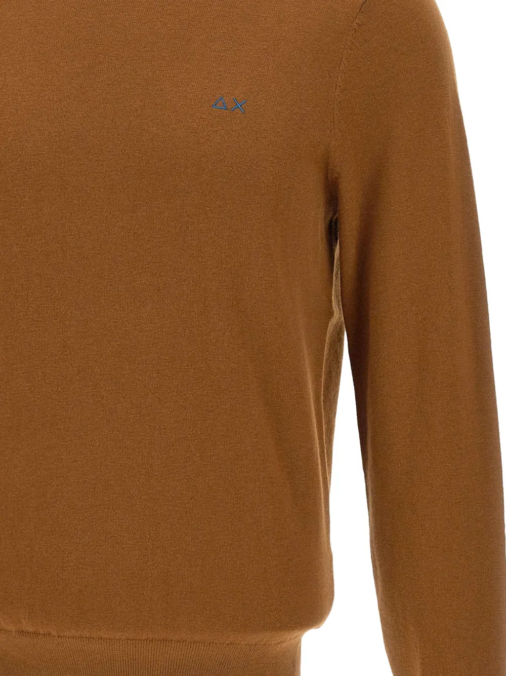 Sun 68 Tipped Crew-neck Sweater In Brown