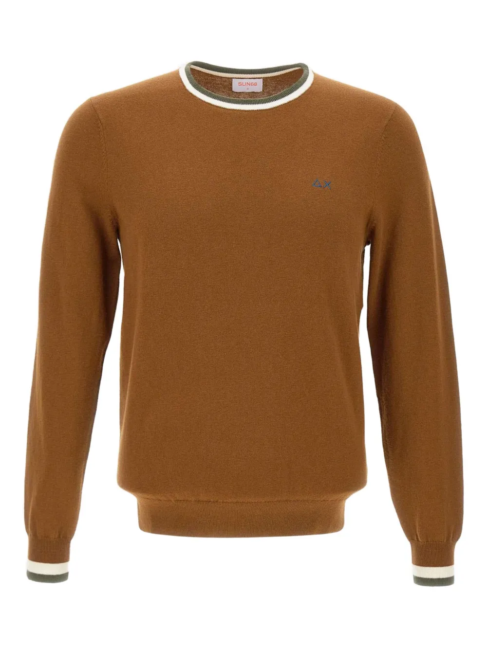 Sun68 tipped crew-neck sweater | Brown | Image 1
