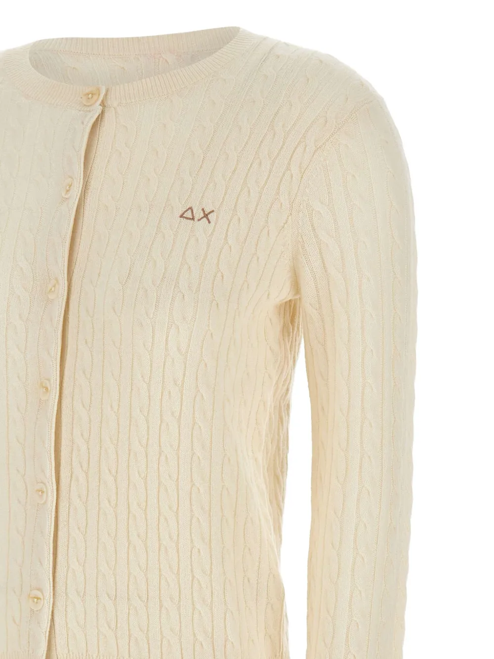 Sun68 Kabelgebreid vest Beige