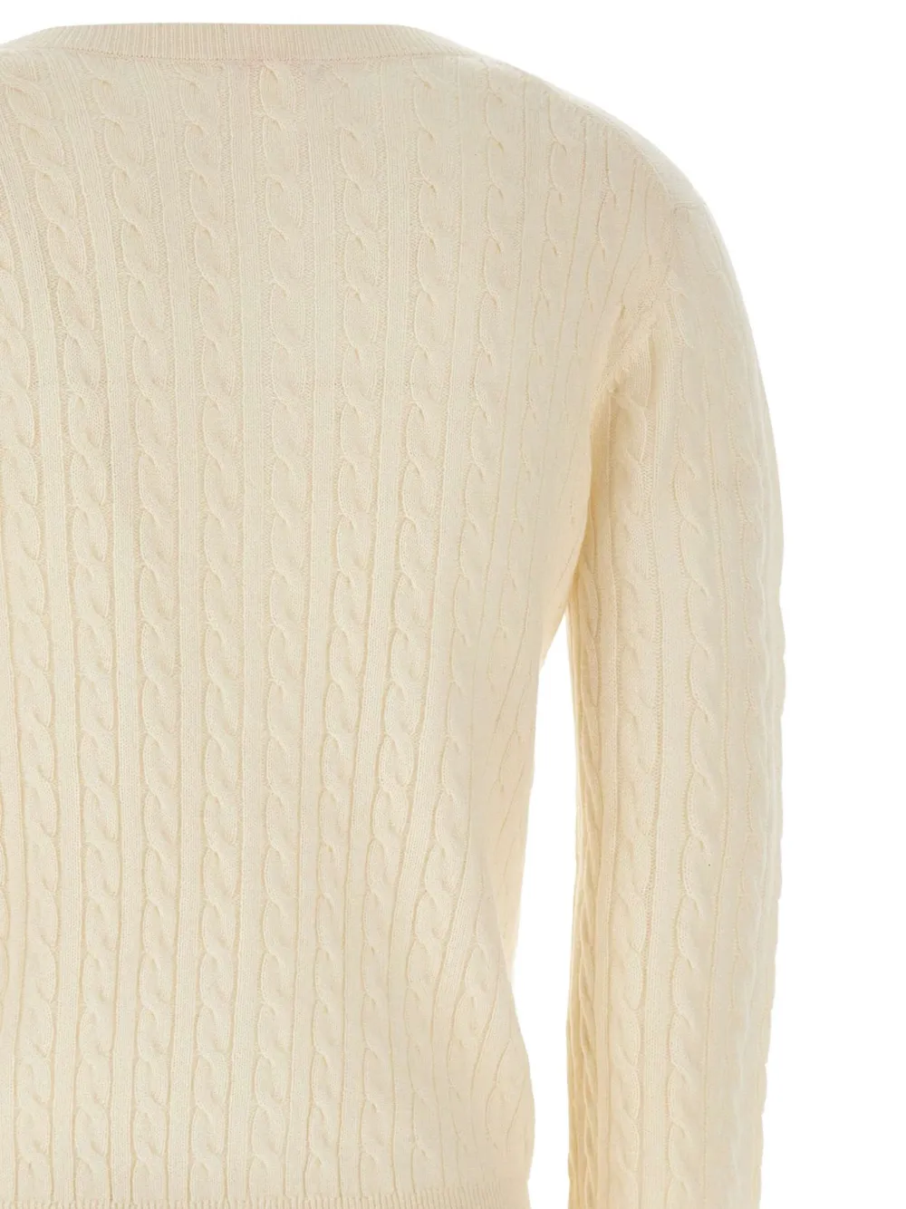 Sun68 Kabelgebreid vest Beige