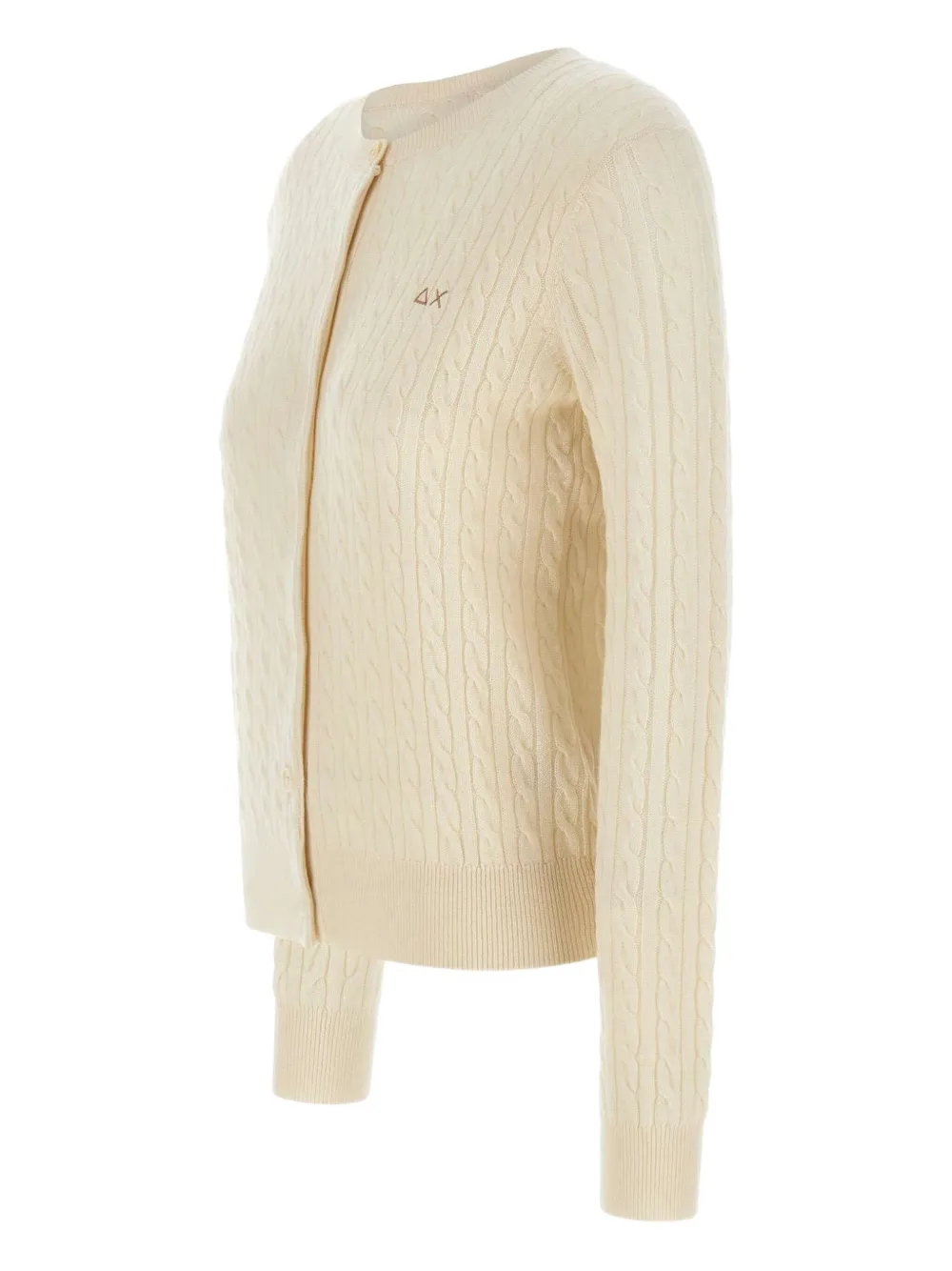 Sun68 Kabelgebreid vest Beige