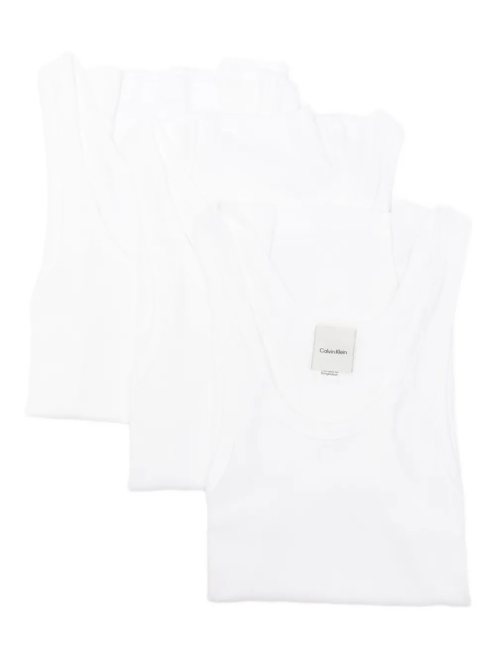 Calvin Klein ribbed logo-embroidery top | White | Image 1