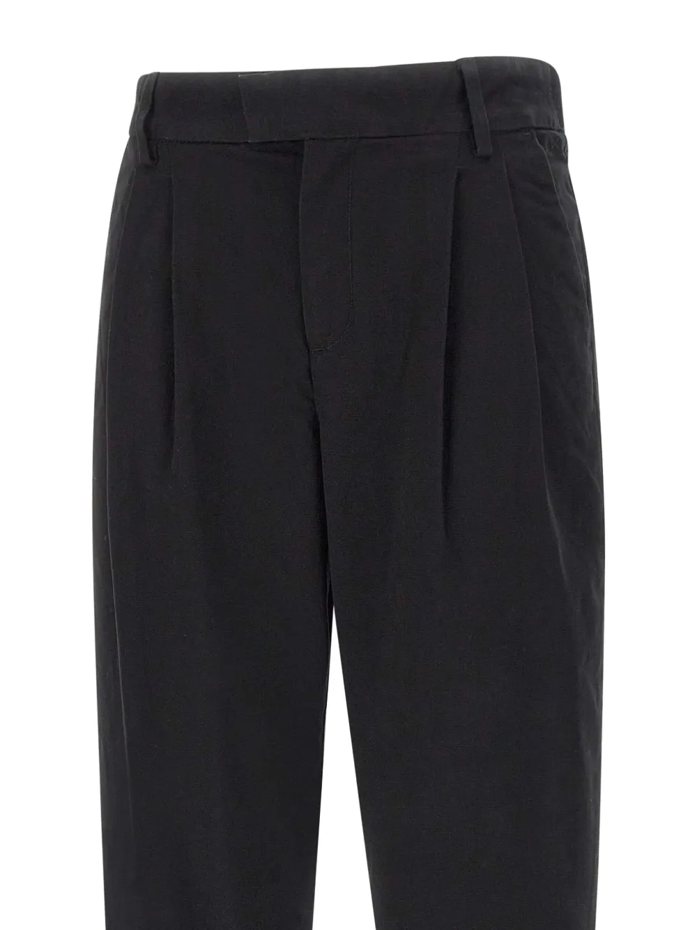 Sun 68 Pleated Cropped Trousers In Black