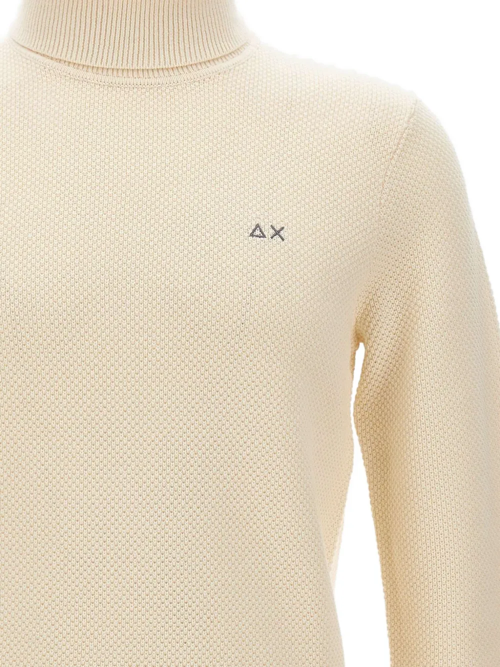 Sun 68 Waffle-knit Turtleneck Sweater In Neutral
