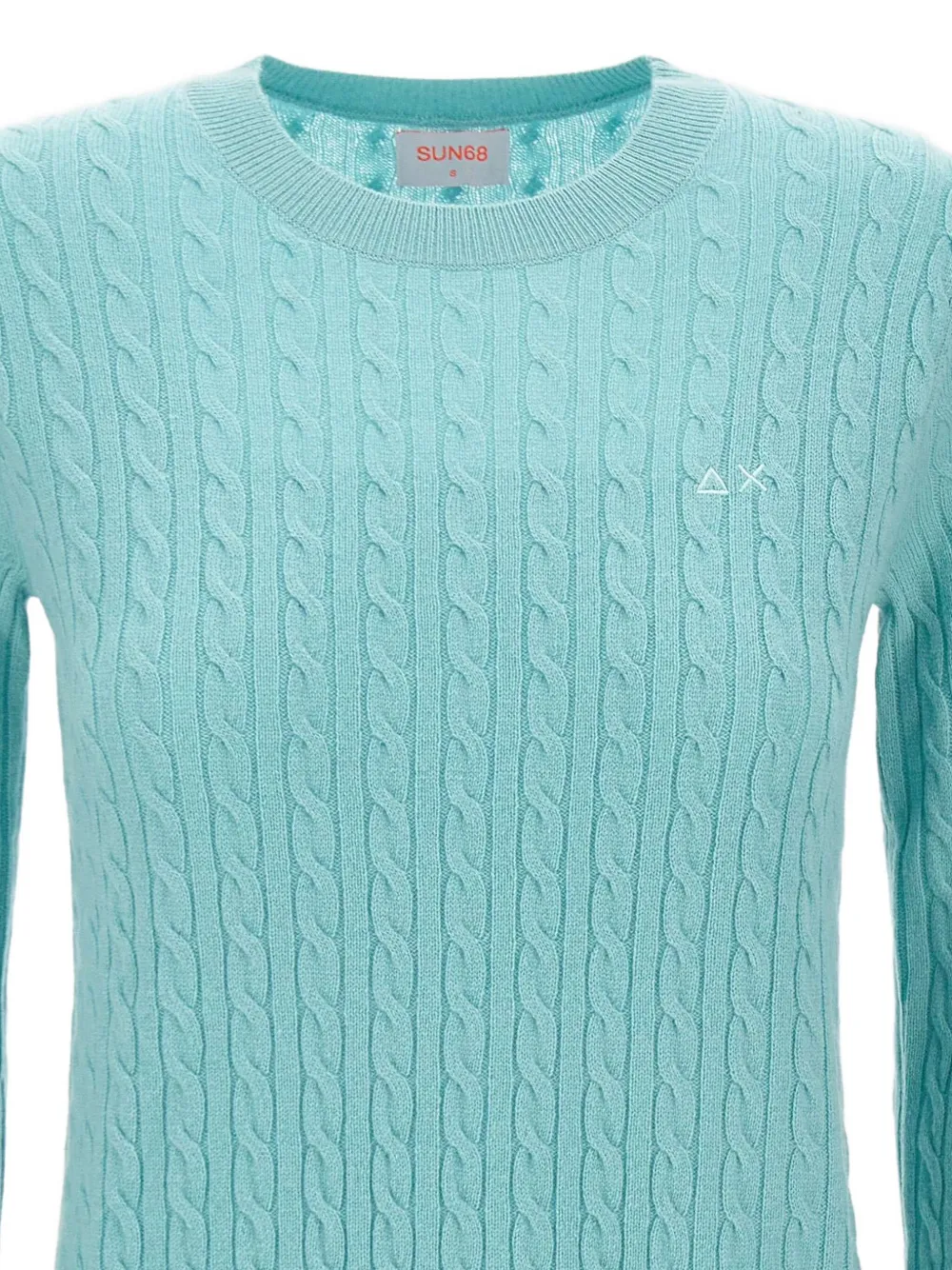 Sun68 Kabelgebreide trui Blauw