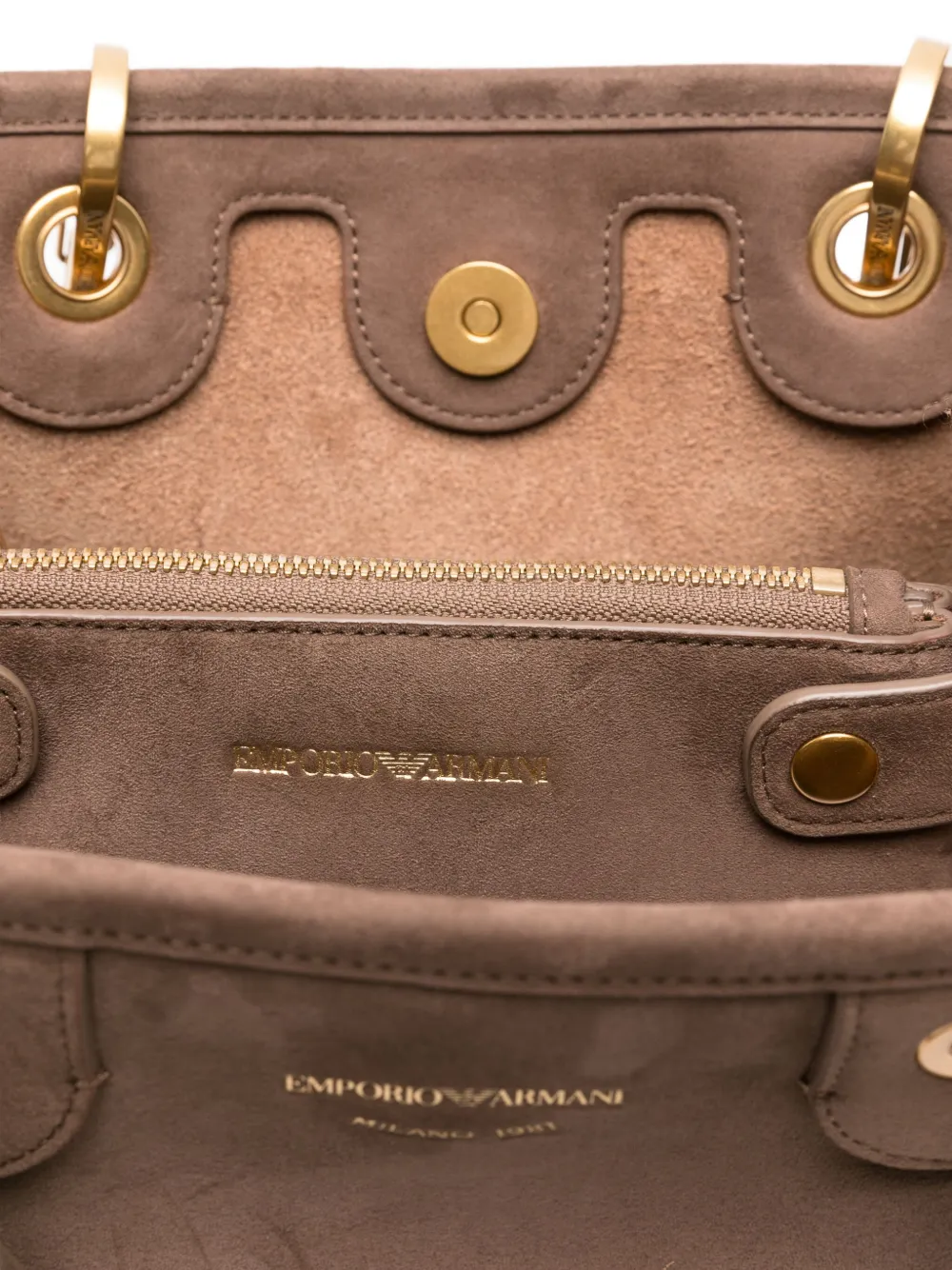 Emporio Armani Double-handle Chain-strap Tote Bag In Neutral