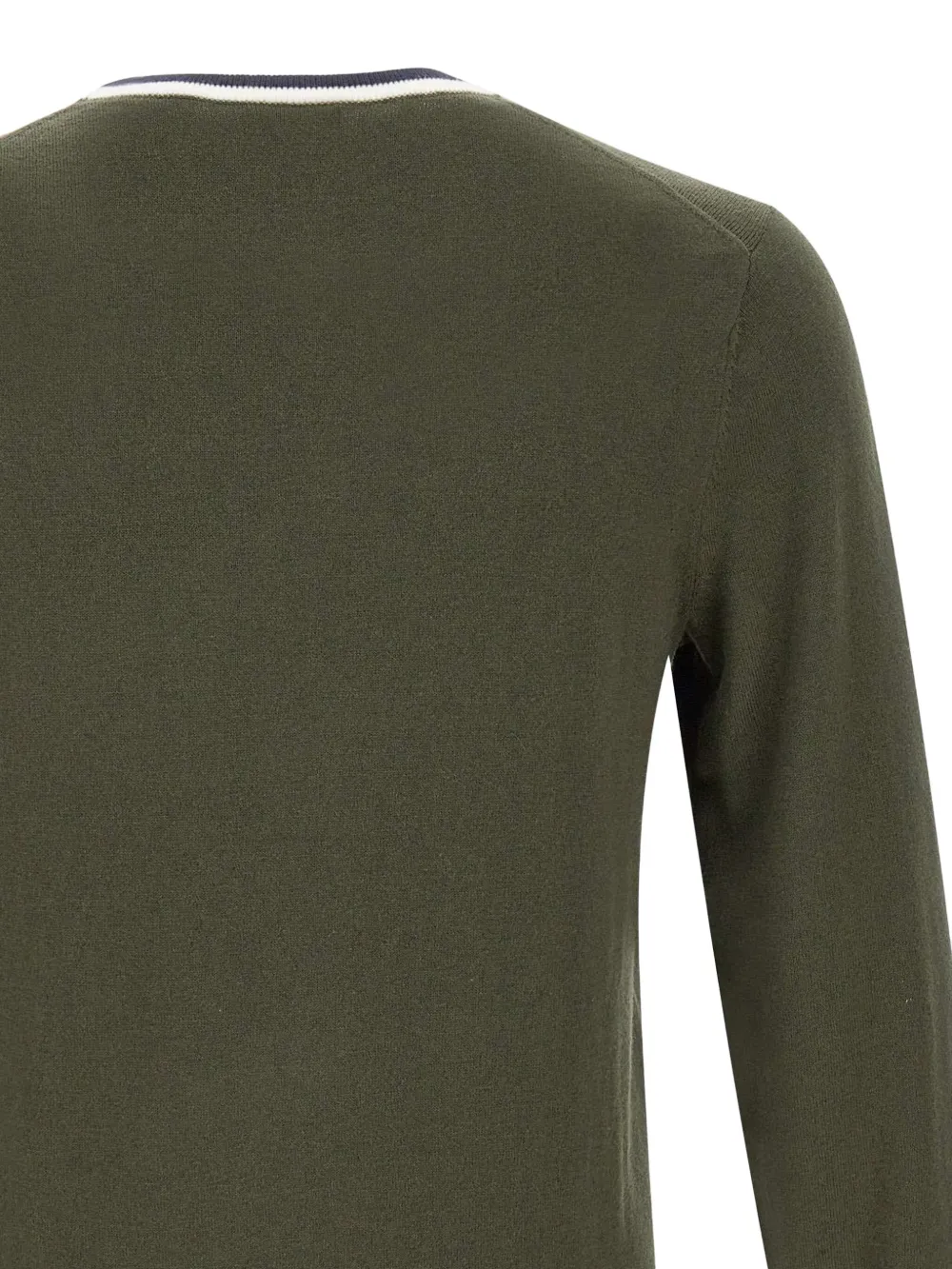Sun 68 Tipped-collar Crew-neck Sweater In Green