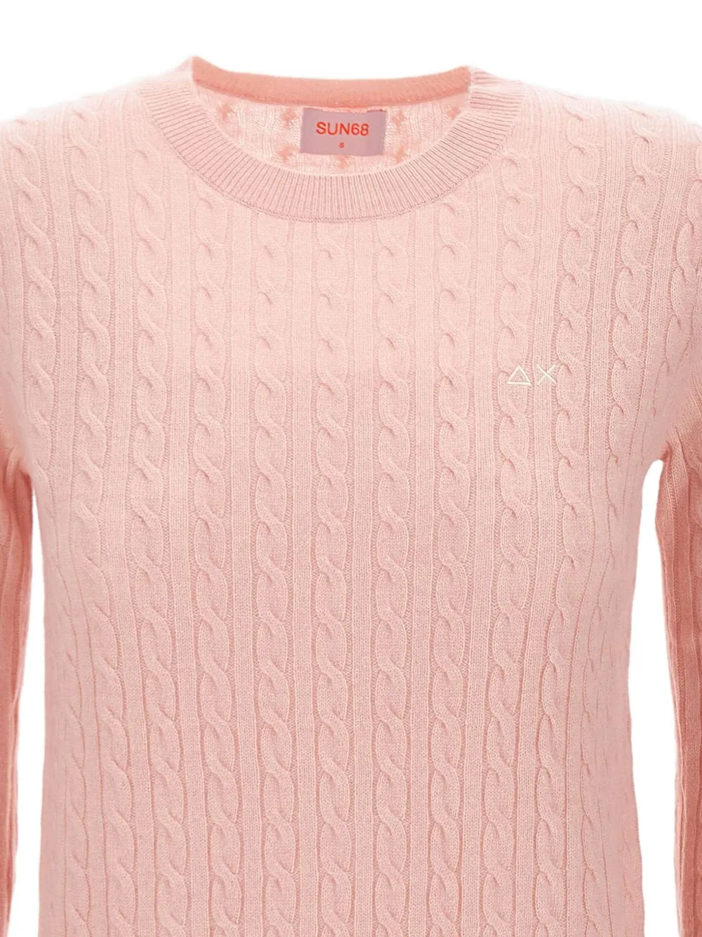Sun68 Kabelgebreide trui Roze