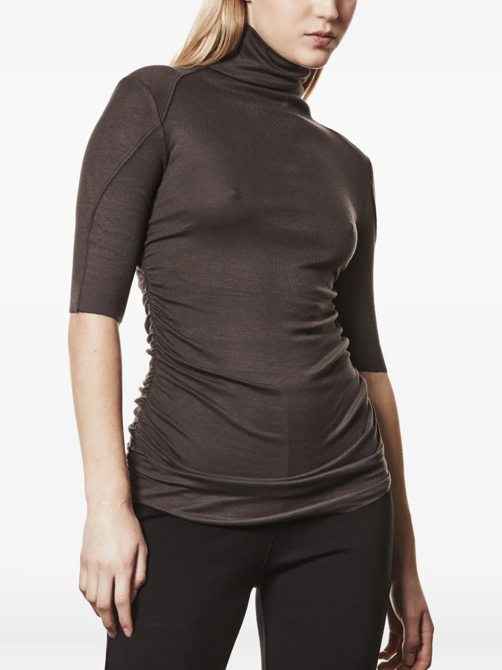 Thom Krom Turtleneck T-shirt In Brown