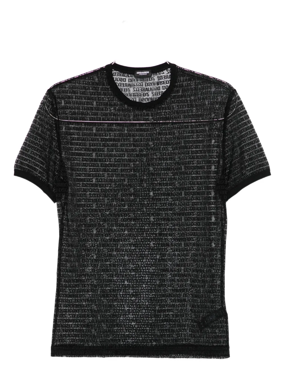 Dsquared2 Logo-print Mesh T-shirt In Black