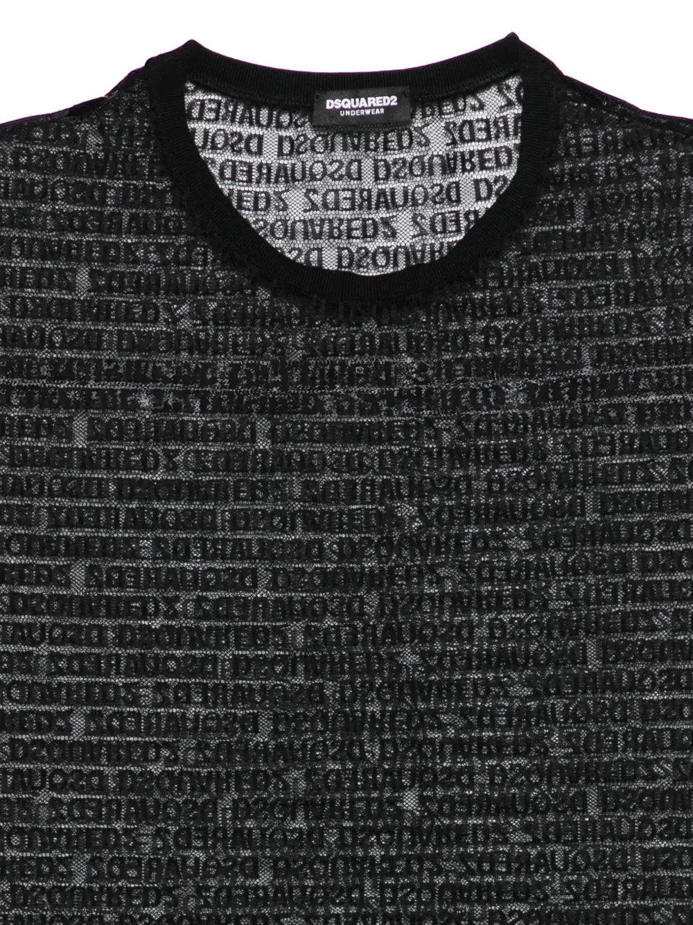 DSQUARED2 T-shirt met logoprint en mesh Zwart