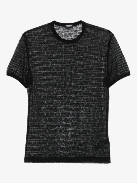 DSQUARED2 playera de malla con logo estampado