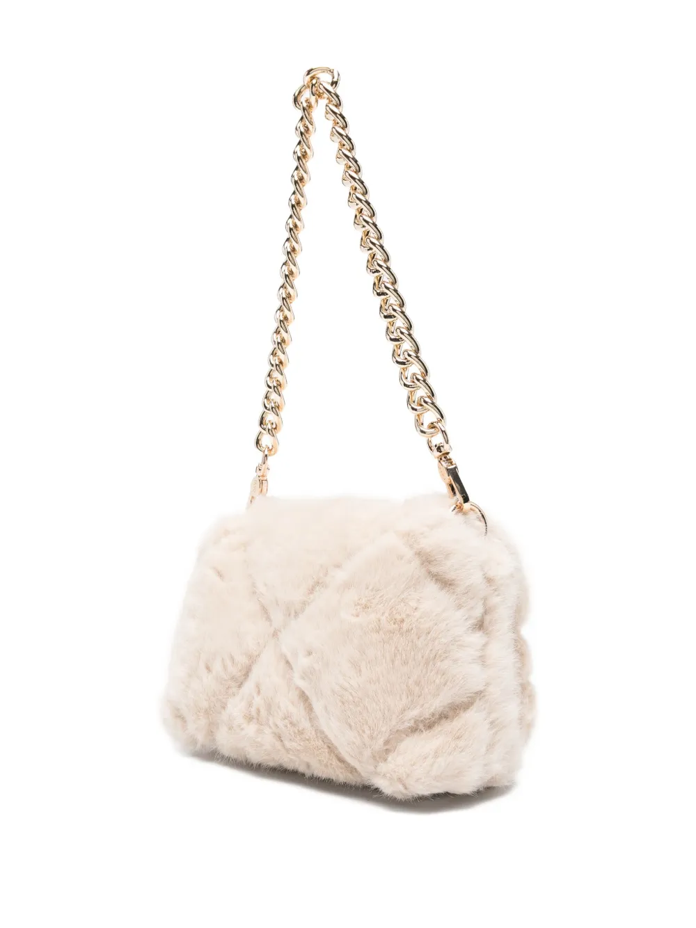 Liu •jo Faux-fur Cross Body Bag In Neutral
