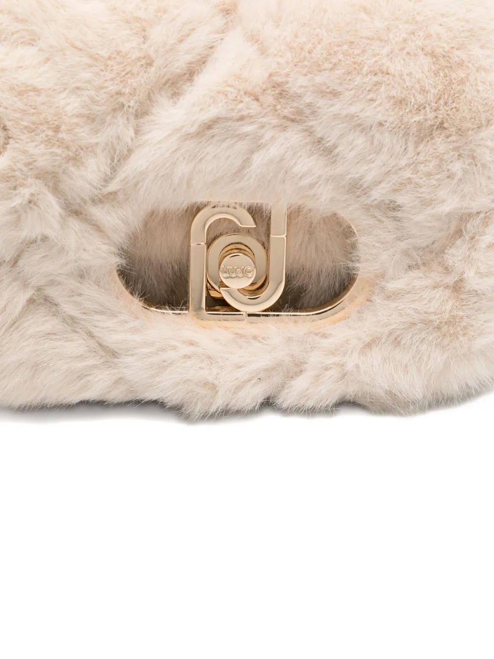 Liu •jo Faux-fur Cross Body Bag In Neutral