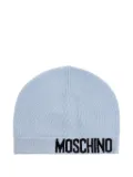 Moschino logo-detail beanie hat - Blue