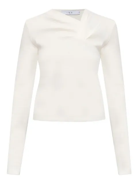 IRO draped-neckline long-sleeve top