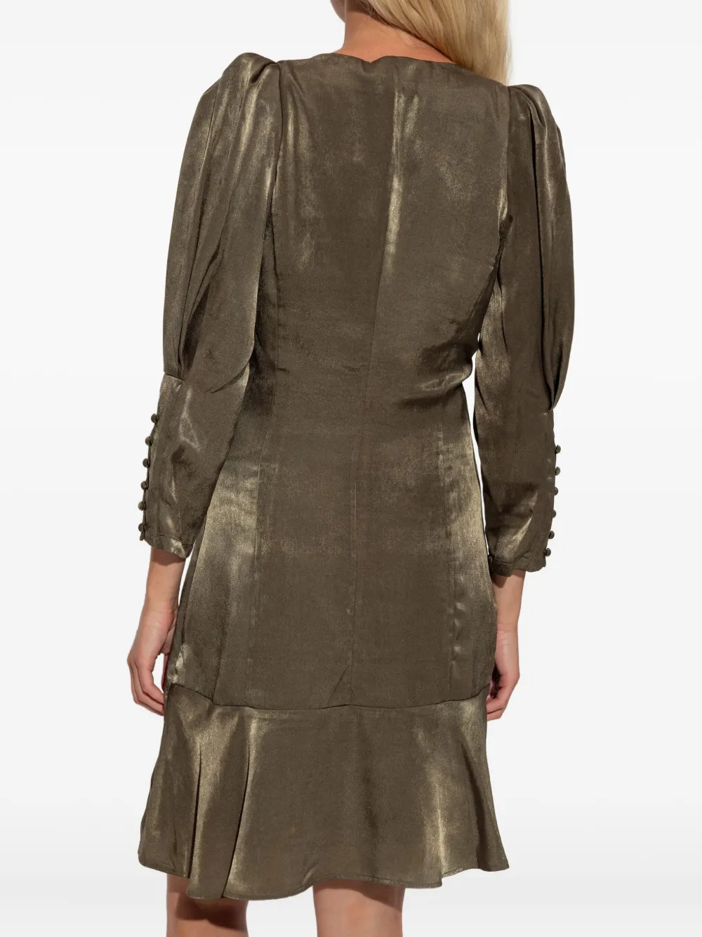 IRO Jurk met pofmouwen Groen