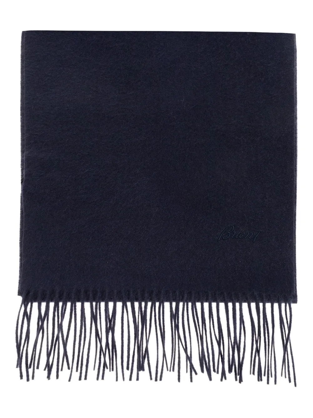 Brioni embroidered-fringe scarf | Blue | Image 1
