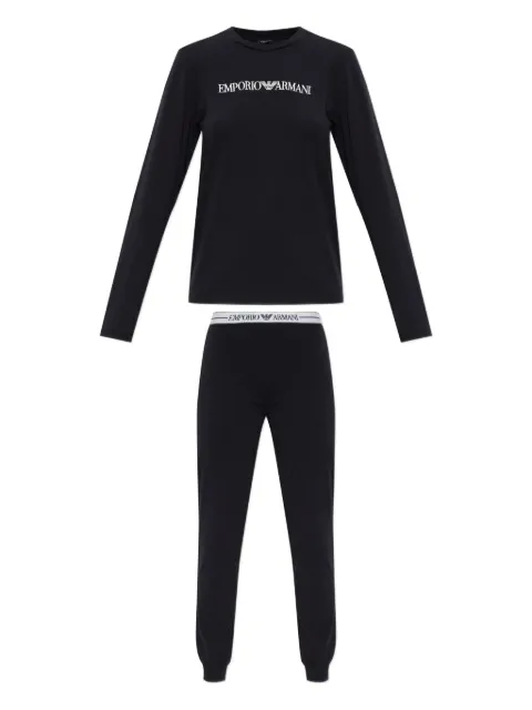 Emporio Armani logo-embroidered pyjamas